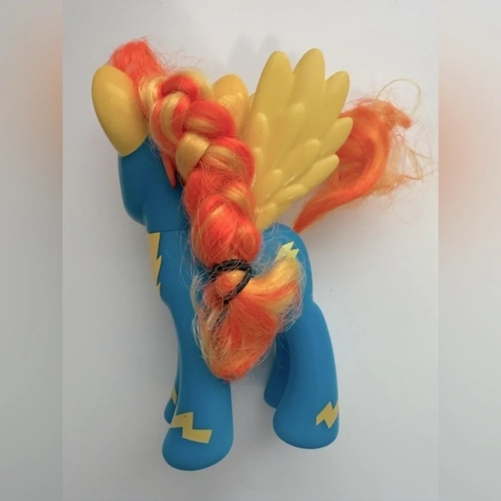 Blue and Yellow Winged Bird Toy with Orange Mane - Plush-Style Figurine